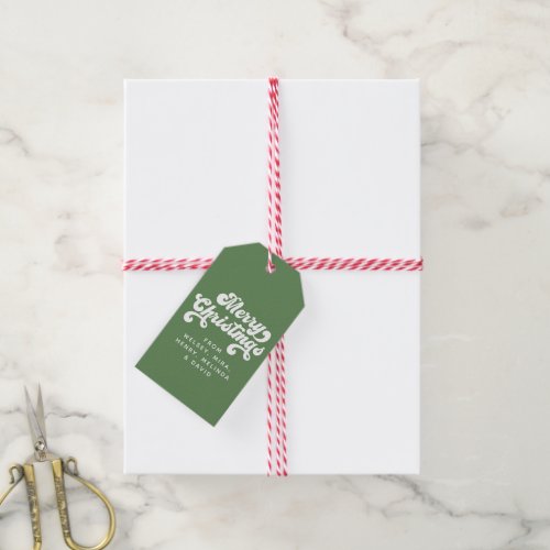 Merry Christmas Fun Simple Retro Typography Modern Gift Tags