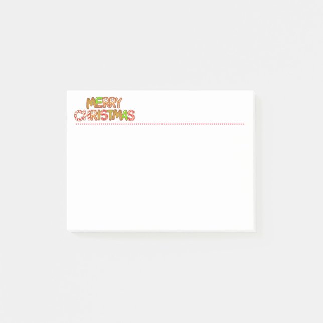 Merry Christmas Fun Text Words Post-it Notes (Front)
