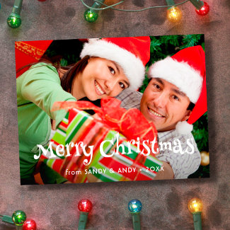 Merry Christmas Fun Typography Photo 2 Side Design
