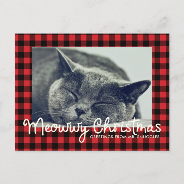 Merry Christmas Fun Typography | Photo Holiday Postcard (Front)