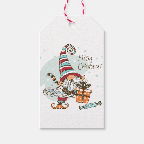 Merry Christmas Fun Winter Elf Gnome Gift Tags