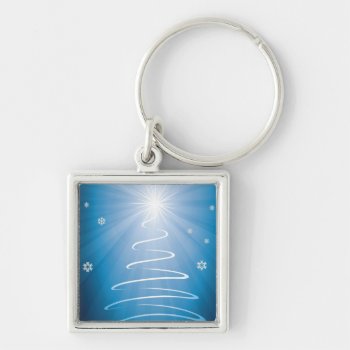 Merry Christmas Funky Christmas Tree Keychain by OutFrontProductions at Zazzle