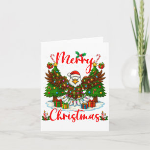 Merry Christmas Funny Bald Eagle Lover Xmas Lights Card