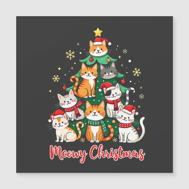 Merry Christmas Funny Catmas Kitten Xmas Tree  (Front)