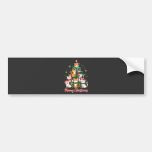 Merry Christmas Funny Catmas Kitten Xmas Tree Bumper Sticker