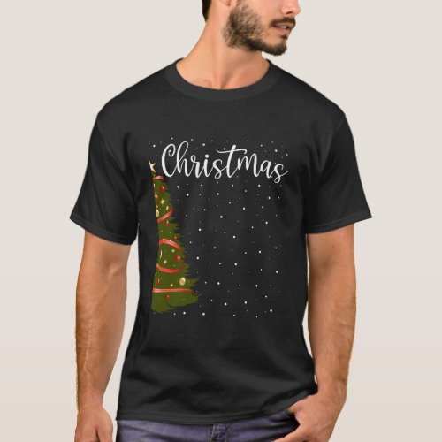 Merry Christmas Funny Christmas Tree Couples Match T_Shirt