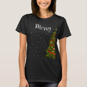 Merry Christmas Funny Christmas Tree Couples Match T-Shirt
