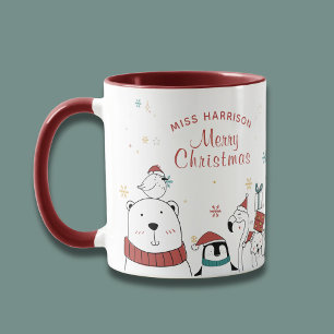 Merry Christmas Funny Cute Animals Personalized Mug