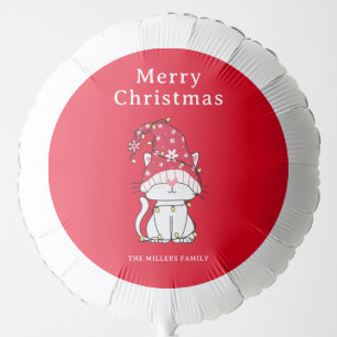 Merry Christmas Funny Cute Santa Cat Custom  Balloon