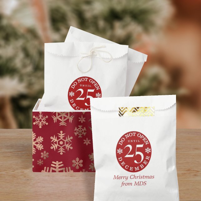 Merry Christmas Funny Do Not Open Favor Bag (Do not open until Christmas! Fun and festive favor bags just for you)