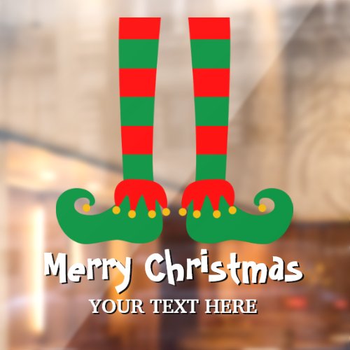 Merry Christmas funny elf feet decoration custom Window Cling