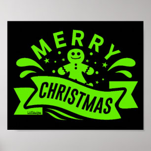 MERRY CHRISTMAS funny gingerbread man              Poster