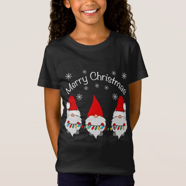 Merry Christmas Funny Gnomes Cute Santa Claus Grap T-Shirt (Front)