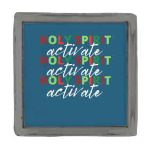 Merry Christmas Funny Holy Spirit Activate Gunmetal Finish Lapel Pin