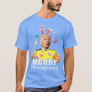 Merry Christmas Funny Joe Biden Easter Holiday Vin T-Shirt