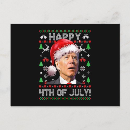 Merry Christmas Funny Joe Biden Happy 4th of July  Postcard