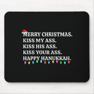 Merry Christmas Funny Kiss My Xmas Men & Women Mouse Pad