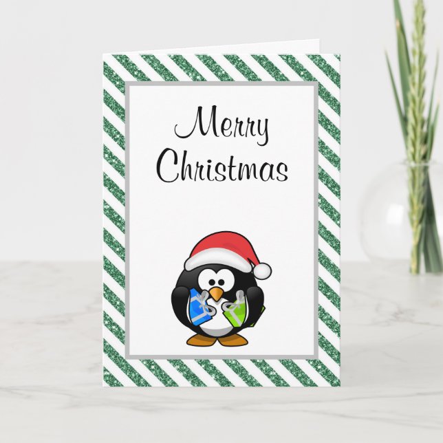 Merry Christmas Funny Penguin Christmas Card (Front)