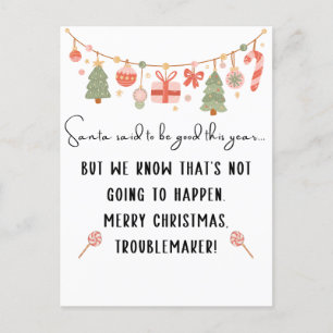 Merry Christmas Funny Quotes For Friends  Holiday Postcard