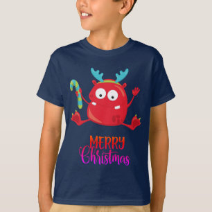 Merry Christmas   Funny Red Monster T-Shirt