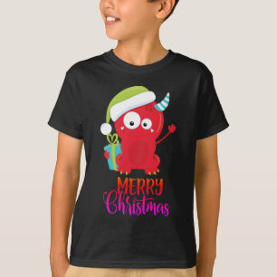 Merry Christmas Funny Red Santa Monster T-Shirt