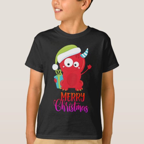 Merry Christmas  Funny Red Santa Monster T_Shirt