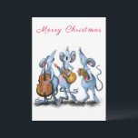 Merry Christmas - Funny Romantic Mouse Band - Fun<br><div class="desc">Merry Christmas - Funny Romantic Mouse Band - Cartoon Animal Drawing Mouses Love Music - Choose / Add Your Unique Text / Color - Make Your Cpecial Gift - Resize and move or remove and add elements / text with customization tool ! - Drawing and Design by MIGNED. You can...</div>