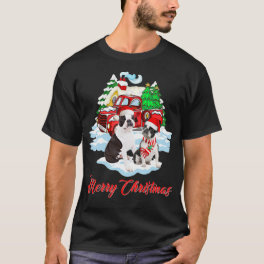 Merry Christmas Funny Santa Boston Terrier Dog Chr T-Shirt