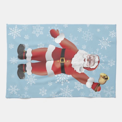 Merry Christmas Funny Santa Claus Cartoon Kitchen Towel