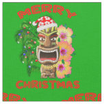 Merry Christmas Funny Santa Tiki Fabric