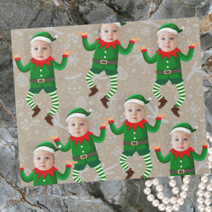 Merry Christmas Funny Santa's Elves Custom Face Wrapping Paper
