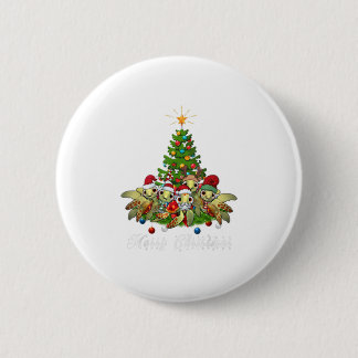 Merry Christmas Funny Sea Turtle Tree X Button