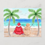 Merry Christmas Funny Snowbirds Santa and Snowman Postcard<br><div class="desc">Merry Christmas Funny Snowbirds Santa and Snowman on beach in a warm state such as Florida,  South Carolina,  Texas,  Louisiana,  Mississippi,  Alabama or any warm state!</div>