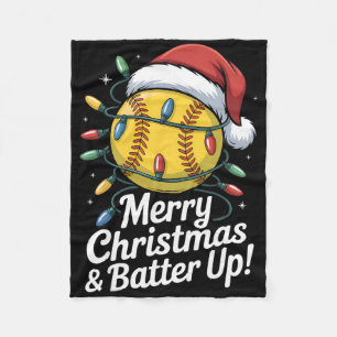 Merry Christmas Funny Softll Santa Hat Holiday  Fleece Blanket