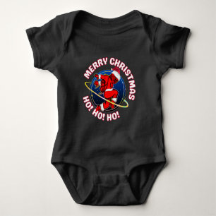 MERRY CHRISTMAS FUNNY SPACE ASTRONAUT BABY BODYSUIT