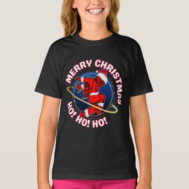 MERRY CHRISTMAS FUNNY SPACE ASTRONAUT  T-Shirt (Front)
