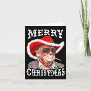 Merry Christmas Funny Trump Western Cowboy Matchin Card
