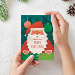 Merry Christmas. Funny winter cartoon Santa Claus Holiday Card<br><div class="desc">"Merry Christmas" card with funny Santa Claus.</div>