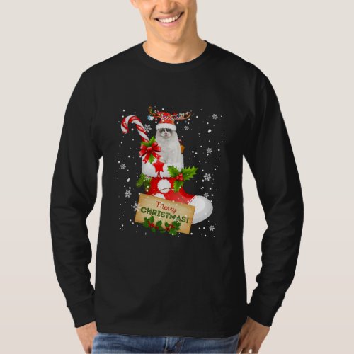 Merry Christmas Funny Xmas Lights Santa Reindeer T_Shirt