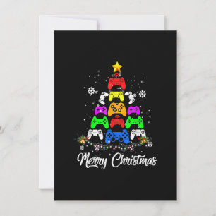 Merry Christmas Game Controller Tree Kid Adult Lig Invitation