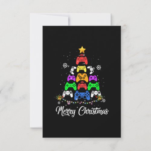 Merry Christmas Game Controller Tree Kid Adult Lig RSVP Card