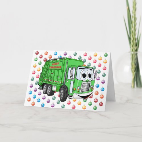 Merry Christmas Garbage Truck Holiday Card