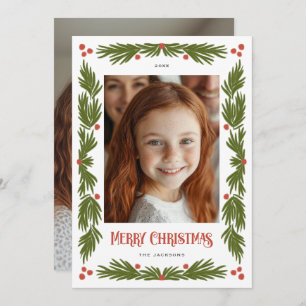 Merry Christmas Garland Border Holiday Design
