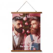Merry Christmas Gay Retro Pink | Custom Photo
