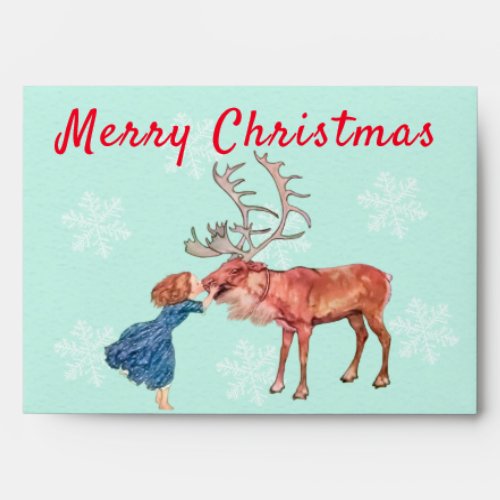 Merry Christmas Gerda and the Reindeer Snow Queen Envelope