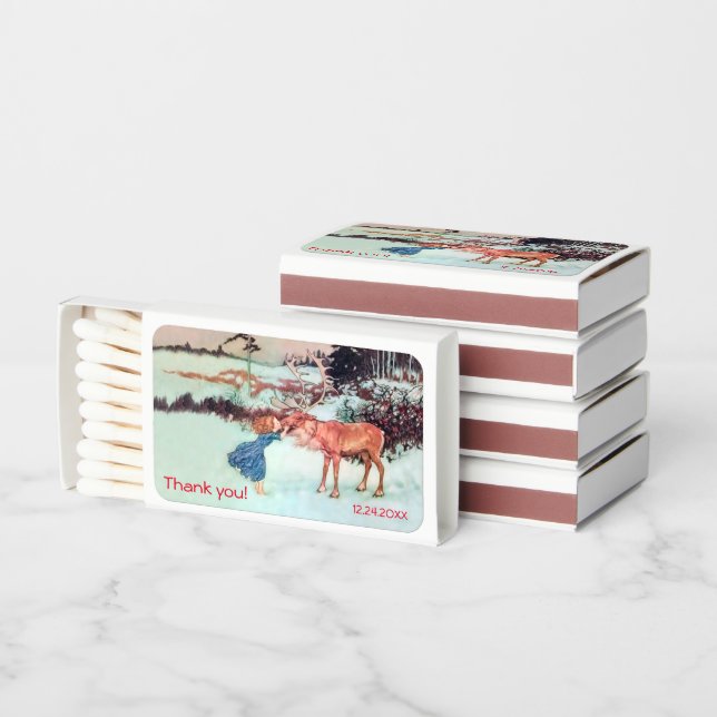 Merry Christmas Gerda and the Reindeer Thank you Matchboxes (Stacked)
