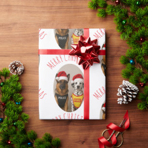 Merry Christmas German Shepherd and Dalmatian Wrapping Paper