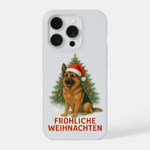 Merry Christmas German Shepherd Christmas Dog iPhone 15 Pro Case