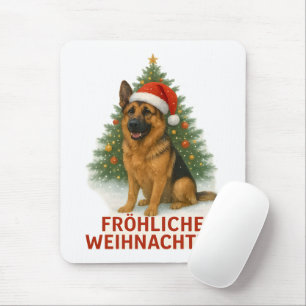 Merry Christmas German Shepherd Christmas dog Mouse Pad