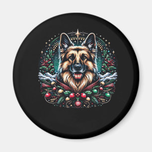 Merry Christmas German Shepherd Classic T-Shirt Magnet